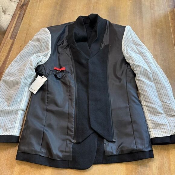 Commission Roadhouse Wool Gabardine Blazer‎ Black Unisex Small Detachable Vest - Picture 14 of 16